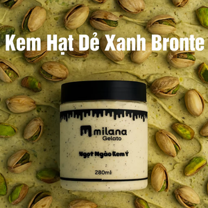 เจลาโต้พิสตาชิโอ บรอนเต้ ขายส่ง ขนาด 280 มล. แบบถังและแบบถุง ไอศกรีมส่วนผสมพรีเมียม โรงงานเวียดนาม คุณภาพอิตาลี - Product Image 1