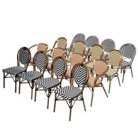 Chaise mobile en rotin de style rétro pour restaurant français, table et chaises d'extérieur pour maison d'hôtes, cour, balcon, mobilier de restaurant