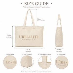 Custom Embroidery <b>Canvas</b> <b>Tote</b> Bag Large Capacity Cotton Shoulder Shopping Bag Reusable Eco Friendly Gym Yoga Travel Beach Bag - Product Image 5
