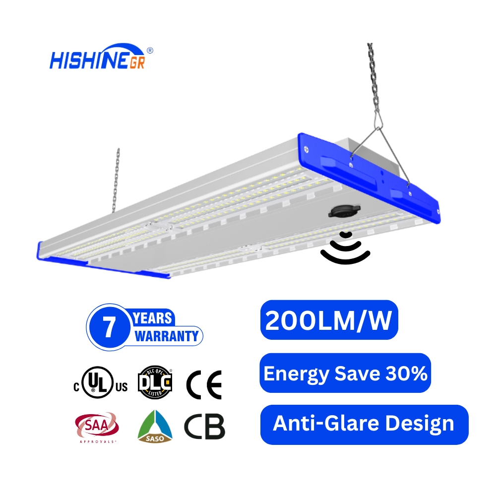 Hishine High Bay LED Shop Lights 300W 0-10V Dimmable AC100-277V Wide Voltage 5000K White Light for Stadium or Supermarket