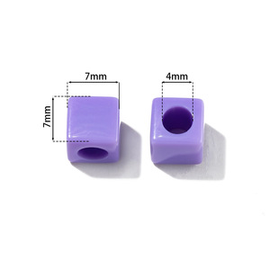 Acrylic Square Loose Beads 7mm Macaron Color DIY Jewelry Making Supplies for <b>Bracelet</b> Necklace Phone Chain Craft Accessories - Product Image 2