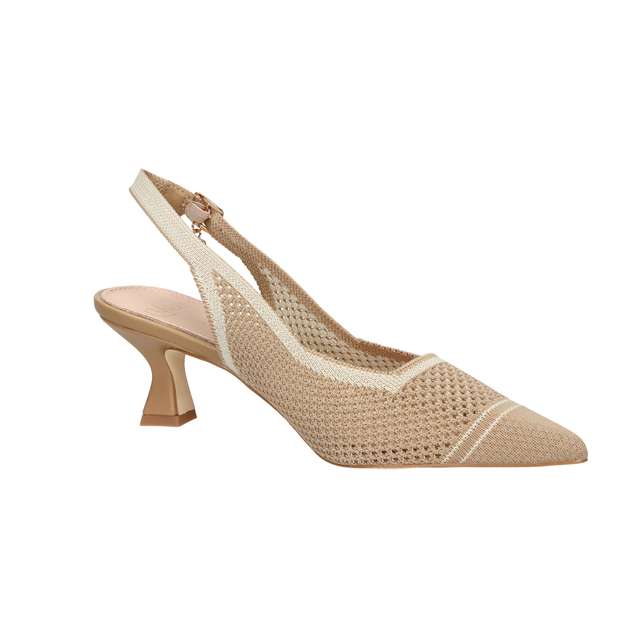 Donna Slingback Pump Beige 6 Cm Heel Size 40
