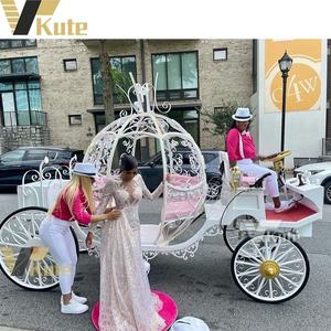 Chariot de Mariage Style Citrouille, Chariot de Mariée Blanc, Chariot de Princesse Cendrillon, Style Personnalisable - Product Image 1