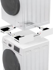 Kit de superposition en plastique pour lave-linge et sèche-linge avec design antidérapant, modèle W600 EU, pour un gain de place dans la buanderie domestique - Product Image 1