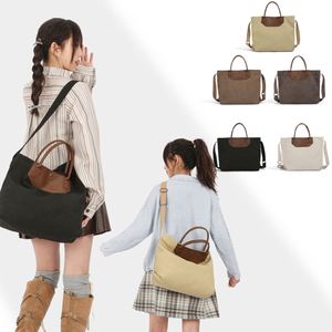 Simple <b>Plain</b> Color <b>Canvas</b> Tote Bags <b>Large</b> Capacity <b>Canvas</b> Handbags Outdoor Travel Sling Crossbody Bags Customized - Product Image 2