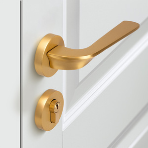 Mei Hong Brass Lever Door Lock CP23-78 Silent Interior Handle Gold Durable - Product Image 3