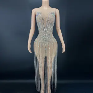 NOVANCE-vestido de fiesta de talla grande, venta al por mayor, Y2345, apliques de cristal, diamante, borla, para baile de graduación