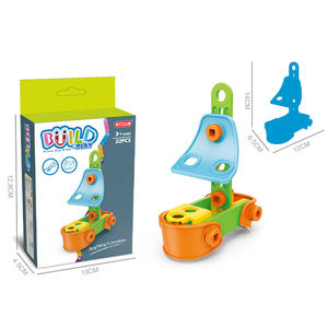 Kit de ensamblaje de tornillos STEM Hanye, juguete creativo de bricolaje para construir barcos, aviones, coches y triciclos, precio al por mayor, bloques de construcción para niños, personalizable - Product Image 5