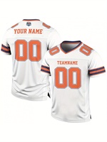 Camiseta de Fútbol Sublimada Personalizada de Fábrica con Nombre y Número del Equipo, 210 g/m², 100 % Poliéster, Secado Rápido, Uniforme de Fútbol Americano