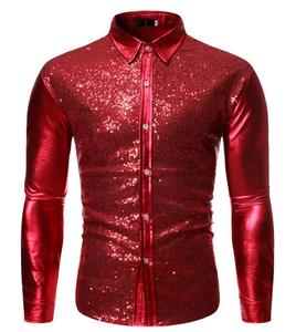 <span class=keywords><strong>Camisas</strong></span> de Lentejuelas para <span class=keywords><strong>Hombre</strong></span>, <span class=keywords><strong>Camisas</strong></span> de Vestir de Lujo de Manga Larga, <span class=keywords><strong>Camisas</strong></span> Brillantes para Bodas y Negocios - Product Image 5