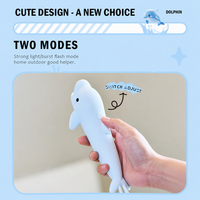 Lampe de poche USB en silicone en forme de dauphin, rechargeable, portable, lampe torche LED pour enfants, lumière d'urgence pour le camping