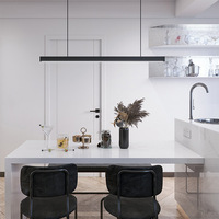 Nouveau système d'éclairage linéaire de bureau moderne à tubes à latte LED 50W & 60W avec luminaires encastrés IP20
