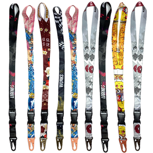 Wholesale Customizable White Woven Keychain Lanyard Off-Keys Lanyard Popular Polyester Fabric Key Chains