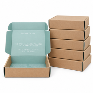 Caja de Cartón Corrugado Kraft Impresa Personalizada, Caja de Envío Plegable Ecológica, Embalaje Plano para Ahorrar Costos de Envío, Logotipo Personalizado OEM ODM - Product Image 1