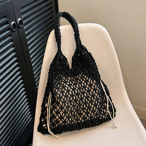 Sac de sport en gros, nouvelle arrivée, sacs à bandoulière ajourés pour femmes, grande capacité, sacs fourre-tout vintage pour voyage, plage et shopping - Product Image 2