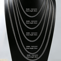 Collier unisexe en acier inoxydable plaqué or noir argenté 3 mm, chaîne cubaine, cadeau tendance, taille personnalisable