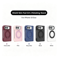 Coque magnétique rotative à dos plat effet velours pour iPhone Duo, anti-traces, avec support de véhicule et protection périphérique, couleurs assorties