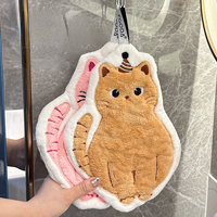 FF3478 Chiffons de nettoyage en microfibre super absorbants Serviette à main pour animaux mignons Creative Bathroom Kitchen Cat Hand Dry Towel