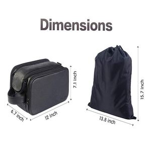 Trousse de toilette BSCI pour hommes et femmes, grande trousse de voyage pour rasoir, résistante à l'eau, organiseur de produits de toilette en cuir PU - Product Image 2