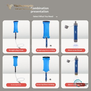 Stainless Steel Water Bottle Blue with Gray Lid and Carabiner for Hiking and Camping All Seasons 1PC - Product Image 6