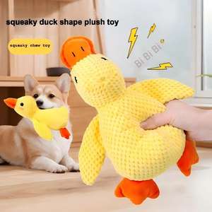 Eco Friendly Suede Duck Shape Cartoon Plush Pet Squeak Chew Toys Interactive Movement <b>Sound</b> <b>Speaker</b> for Dogs Cats New Arrivals - Product Image 2