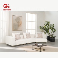 Sofá seccional modular de tres plazas Chesterfield de lujo moderno, juego de sofá de esquina de tela de alta calidad para sala de estar, apartamento, Hotel