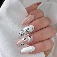 Vente en gros d'emballages et de vendeurs d'ongles personnalisés à presser-Carré moyen, pointe française, léopard, motifs pointus