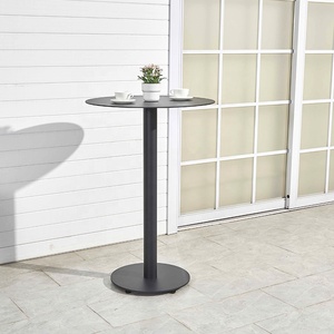 Juego de Bar bistró tejido de cuerda gris oscuro muebles de hotel de lujo con carbón de mesa de metal de aluminio para uso en bar o restaurante - Product Image 6