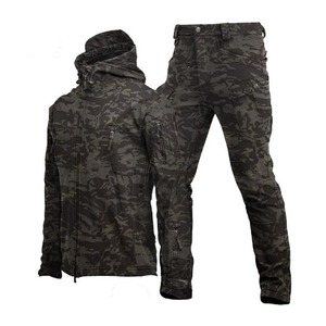 Veste tactique pour hommes ensemble extérieur doux pour hommes automne hiver polaire chaud alpinisme coupe-vent costume tactique à capuche ensembles - Product Image 2