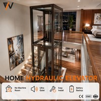 Ascenseur hydraulique pour maison, villa de luxe, fonctionnement silencieux, design de cabine haut de gamme, fabrication d'ascenseurs résidentiels sur mesure