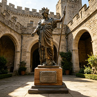 Statue personnalisable de déesse féminine en bronze avec sceptre, style Renaissance, pour cour de villa, sculpture en bronze