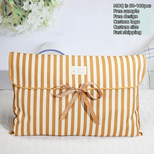 Personalized Label Custom Digital Cotton Twill Dust Bag Natural Stripe Cotton Flap Clothes Shoe Handbag Hair <strong>Envelope</strong> Dust Bag - Product Image 2