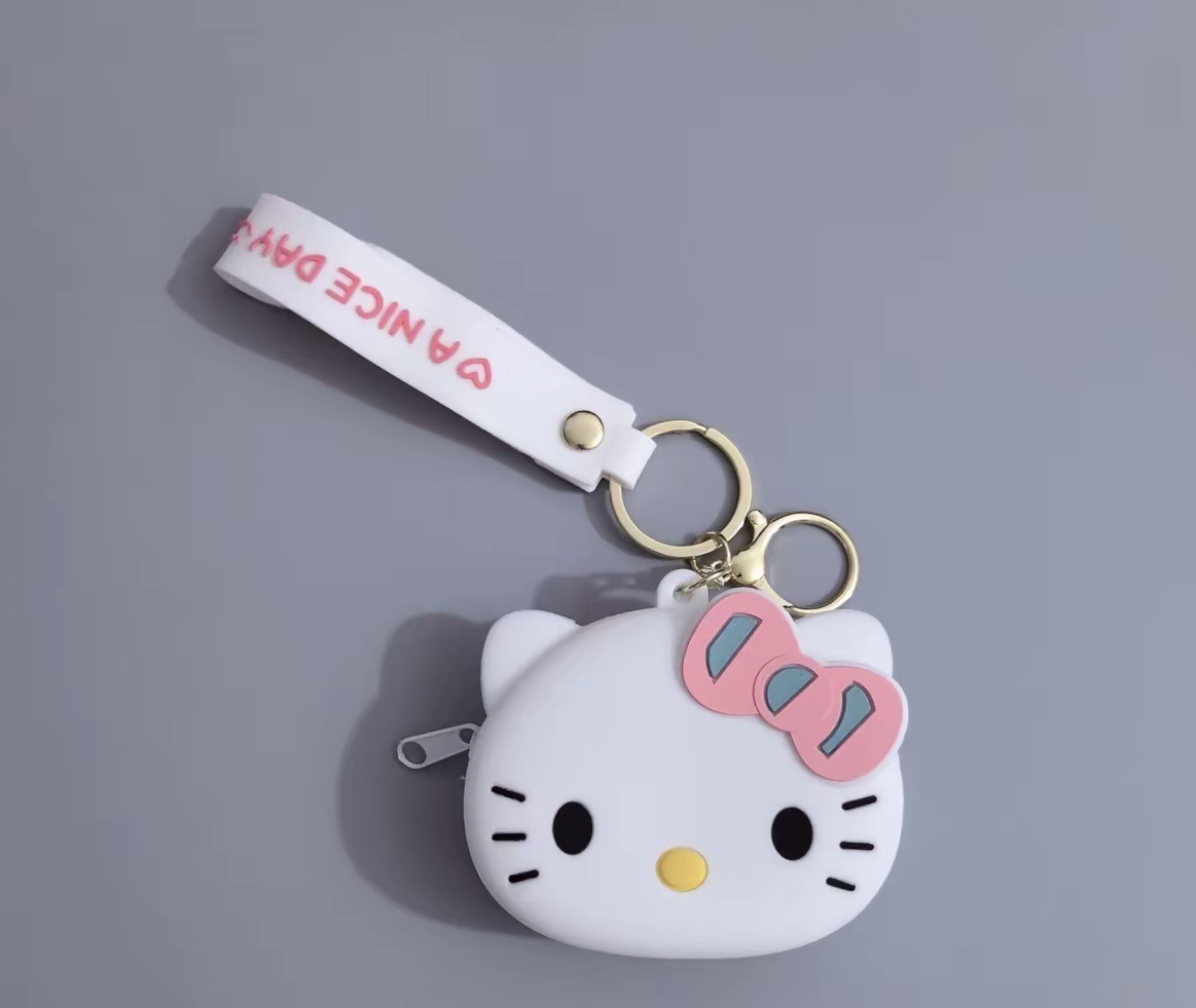 Kt cat pink and white-coin purse