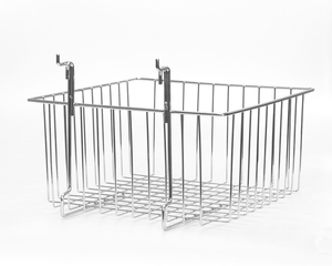 Chrome Slatwall Wire <strong>Basket</strong> for Supermarket Wall T-Shirt <strong>Display</strong> Racks Holders Metal Metal <strong>Baskets</strong> for Grid Panel - Product Image 4