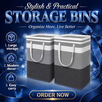 Panier à linge pliable grand format 75L 100L, panier de rangement pour vêtements sales avec poignées pour salle de bain et chambre à coucher