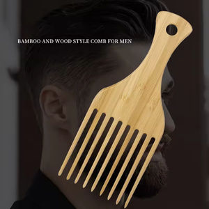 Peine de Barbería con Logotipo Personalizado a Bajo Precio, Peine de Dientes Anchos, Peine de Madera con Mango - Product Image 4