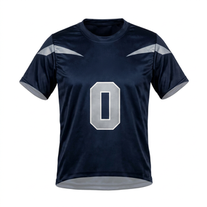 Wholesale Mens Football Jersey Custom Sublimated Sportswear <b>Navy</b> Blue Athletic <b>Tops</b> Short Sleeve Mesh Training Shirt Moisture - Product Image 1