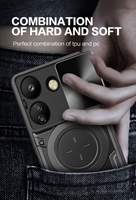 Support de voiture magnétique Camshield avec coque en TPU à rotation 360°, antichoc et béquille pour Redmi 13C 4G
