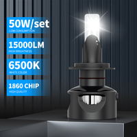 Kit de conversion de phares LED IP67 6000K H4 H7 Blanc Froid 12000LM 50W, feux de route/croisement, ampoules LED pour phares de voiture