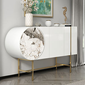 Buffet de salon design moderne avec rangement cadre en métal maison espace villa buffet de luxe ensemble d'armoires hautes en bois - Product Image 2