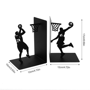 Custom Non-Slip Heavy-Duty Metal <b>Bookends</b> with Kobe Plays Basketball Design Custom Color & Packaging for Shelf & Desktop Use - Product Image 4