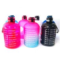 Bouteille d'eau de 1 gallon avec paille et marquages temporels-Pichet d'eau motivant de 128oz sans Bpa étanche Grande bouteille d'eau