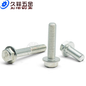 Jiufei Hardware Hex <b>Flange</b> <b>Bolt</b> GBT 5789 M5 To M10 Zinc Plated Carbon Steel 8.8 Grade Standard Use - Product Image 1