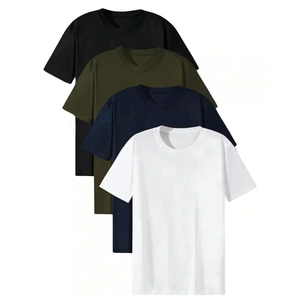 T-shirts en coton décontractés pour hommes, vente en gros, doux, respirants, mode quotidienne, fournisseur en gros OEM - Product Image 4