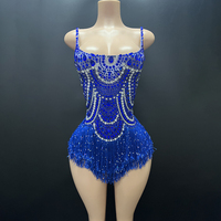 Novance Y4085 Produits Phares 2024 Nouveautés Combinaison Sexy en Cristal pour Femme Vêtement de Scène de Luxe avec Pompons