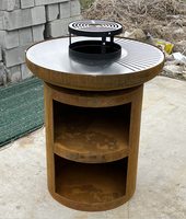 Bol de foyer en acier corten Barbecue Grille de cheminée en acier corten Fumeur Barbecue Grill Grill Anneau