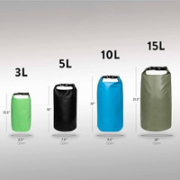 Sac étanche à enroulement 3L 5L 10L 15L pour kayak, rafting, bateau et randonnée