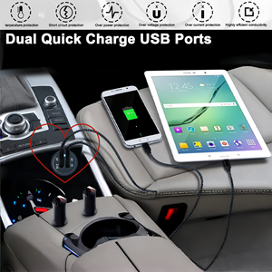 Cargador de Encendedor de Cigarrillos con Doble USB 5V/2.1A y 1A, Enchufe Universal Marino con 2 Puertos USB-A y Salida de Corriente de 12V para Barco, Camión, Auto, Autobús, UTV - Product Image 5