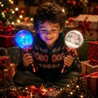 Accessoires flocon de neige de Noël, baguette rotative LED rouge clignotante pour la nuit des fêtes, défilé, festival, carnaval, fête sur le thème de l'hiver