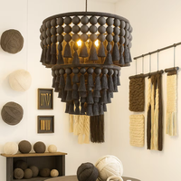 Lampe suspendue vintage bohème, lustre, luminaire de plafond, macramé, décor mural, abat-jour, cadeau